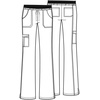 image:imageCherokee Women Scrubs Pants Low Rise Flare Leg Bottoms Adjustable Drawstring with 6 Pockets  24001Hunter