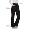 image:imageCherokee Womens Mid Rise Straight Leg Pullon PantBlack