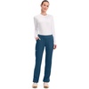 image:imageCherokee Womens Mid Rise Straight Leg Pullon PantCaribbean Blue