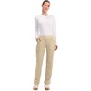 image:imageCherokee Womens Mid Rise Straight Leg Pullon PantKhaki