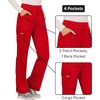 image:imageCherokee Womens Mid Rise Straight Leg Pullon PantRed