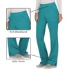image:imageCherokee Womens Mid Rise Straight Leg Pullon PantTeal Blue
