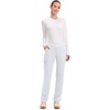 image:imageCherokee Womens Mid Rise Straight Leg Pullon PantWhite