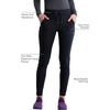 image:imageCherokee Womens Mid Rise Tapered Leg Drawstring Scrub Pants 5 Pocket 360 Stretch Moisture Wicking Easy Care  CK095Black