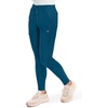 image:imageCherokee Womens Mid Rise Tapered Leg Drawstring Scrub Pants 5 Pocket 360 Stretch Moisture Wicking Easy Care  CK095Caribbean Blue