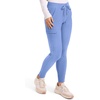image:imageCherokee Womens Mid Rise Tapered Leg Drawstring Scrub Pants 5 Pocket 360 Stretch Moisture Wicking Easy Care  CK095Ciel Blue