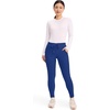 image:imageCherokee Womens Mid Rise Tapered Leg Drawstring Scrub Pants 5 Pocket 360 Stretch Moisture Wicking Easy Care  CK095Galaxy Blue