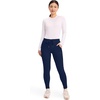 image:imageCherokee Womens Mid Rise Tapered Leg Drawstring Scrub Pants 5 Pocket 360 Stretch Moisture Wicking Easy Care  CK095Navy
