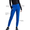 image:imageCherokee Womens Mid Rise Tapered Leg Drawstring Scrub Pants 5 Pocket 360 Stretch Moisture Wicking Easy Care  CK095Royal