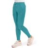 image:imageCherokee Womens Mid Rise Tapered Leg Drawstring Scrub Pants 5 Pocket 360 Stretch Moisture Wicking Easy Care  CK095Teal Blue