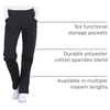 image:imageCherokee Womens Scrub Pants Mid Rise Straight Leg Pullon Cargo Pant with 6 Pockets amp 2Way Stretch Fabric  WW170Black