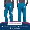 image:imageCherokee Womens Scrub Pants Mid Rise Straight Leg Pullon Cargo Pant with 6 Pockets amp 2Way Stretch Fabric  WW170Caribbean Blue