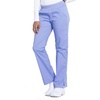 image:imageCherokee Womens Scrub Pants Mid Rise Straight Leg Pullon Cargo Pant with 6 Pockets amp 2Way Stretch Fabric  WW170Ciel Blue