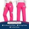 image:imageCherokee Womens Scrub Pants Mid Rise Straight Leg Pullon Cargo Pant with 6 Pockets amp 2Way Stretch Fabric  WW170Electric Pink