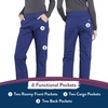 image:imageCherokee Womens Scrub Pants Mid Rise Straight Leg Pullon Cargo Pant with 6 Pockets amp 2Way Stretch Fabric  WW170Navy