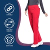 image:imageCherokee Womens Scrub Pants Mid Rise Straight Leg Pullon Cargo Pant with 6 Pockets amp 2Way Stretch Fabric  WW170Red