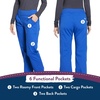 image:imageCherokee Womens Scrub Pants Mid Rise Straight Leg Pullon Cargo Pant with 6 Pockets amp 2Way Stretch Fabric  WW170Royal