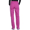 image:imageCherokee Womens Scrub Pants Mid Rise Straight Leg Pullon Cargo Pant with 6 Pockets amp 2Way Stretch Fabric  WW170Shocking Pink