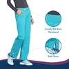 image:imageCherokee Womens Scrub Pants Mid Rise Straight Leg Pullon Cargo Pant with 6 Pockets amp 2Way Stretch Fabric  WW170Teal Blue