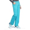 image:imageCherokee Womens Scrub Pants Mid Rise Straight Leg Pullon Cargo Pant with 6 Pockets amp 2Way Stretch Fabric  WW170Teal Blue