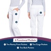 image:imageCherokee Womens Scrub Pants Mid Rise Straight Leg Pullon Cargo Pant with 6 Pockets amp 2Way Stretch Fabric  WW170White