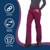image:imageCherokee Womens Scrub Pants Mid Rise Straight Leg Pullon Cargo Pant with 6 Pockets amp 2Way Stretch Fabric  WW170Wine