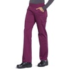 image:imageCherokee Womens Scrub Pants Mid Rise Straight Leg Pullon Cargo Pant with 6 Pockets amp 2Way Stretch Fabric  WW170Wine