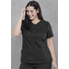 image:imageCherokee Womens VNeck Scrub Top with Snap Front 4 Pockets and 2Way Stretch Fabric WW622Black