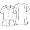 image:imageCherokee Womens VNeck Scrub Top with Snap Front 4 Pockets and 2Way Stretch Fabric WW622Black