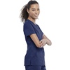 image:imageCherokee Womens VNeck Scrub Top with Snap Front 4 Pockets and 2Way Stretch Fabric WW622Navy