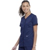 image:imageCherokee Womens VNeck Scrub Top with Snap Front 4 Pockets and 2Way Stretch Fabric WW622Navy