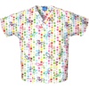 image:imageCherokee Workwear Originals Womens Eggplant VNeck Short Sleeve Scrub Top  LargeButterfly Dots