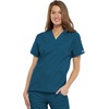 image:imageCherokee Workwear Originals Womens Eggplant VNeck Short Sleeve Scrub Top  LargeCaribbean Blue