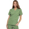 image:imageCherokee Workwear Originals Womens Eggplant VNeck Short Sleeve Scrub Top  LargeSage Green