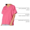 image:imageCherokee Workwear Originals Womens Eggplant VNeck Short Sleeve Scrub Top  LargeShocking Pink