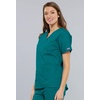 image:imageCherokee Workwear Originals Womens Eggplant VNeck Short Sleeve Scrub Top  LargeTeal Blue