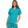 image:imageCherokee Workwear Originals Womens Eggplant VNeck Short Sleeve Scrub Top  LargeTurquoise