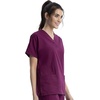 image:imageCherokee Workwear Originals Womens Eggplant VNeck Short Sleeve Scrub Top  LargeWine