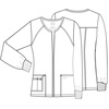 image:imageCherokee Zip Front Scrub Jackets for Women 3 Pockets 2Way Stretch Soft BreathableBrushed Twill  4315Black