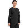 image:imageCherokee Zip Front Scrub Jackets for Women 3 Pockets 2Way Stretch Soft BreathableBrushed Twill  4315Black