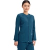 image:imageCherokee Zip Front Scrub Jackets for Women 3 Pockets 2Way Stretch Soft BreathableBrushed Twill  4315Caribbean Blue