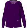 image:imageCherokee Zip Front Scrub Jackets for Women 3 Pockets 2Way Stretch Soft BreathableBrushed Twill  4315Eggplant