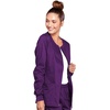 image:imageCherokee Zip Front Scrub Jackets for Women 3 Pockets 2Way Stretch Soft BreathableBrushed Twill  4315Eggplant