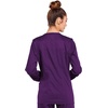 image:imageCherokee Zip Front Scrub Jackets for Women 3 Pockets 2Way Stretch Soft BreathableBrushed Twill  4315Eggplant