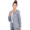 image:imageCherokee Zip Front Scrub Jackets for Women 3 Pockets 2Way Stretch Soft BreathableBrushed Twill  4315Grey