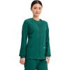 image:imageCherokee Zip Front Scrub Jackets for Women 3 Pockets 2Way Stretch Soft BreathableBrushed Twill  4315Hunter Green