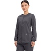 image:imageCherokee Zip Front Scrub Jackets for Women 3 Pockets 2Way Stretch Soft BreathableBrushed Twill  4315Pewter