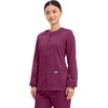 image:imageCherokee Zip Front Scrub Jackets for Women 3 Pockets 2Way Stretch Soft BreathableBrushed Twill  4315Wine
