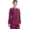 image:imageCherokee Zip Front Scrub Jackets for Women 3 Pockets 2Way Stretch Soft BreathableBrushed Twill  4315Wine