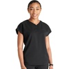 image:imageCherokee Atmos V Neck Womens Scrub Tops Dolman Sleeves 3 PocketsBlack